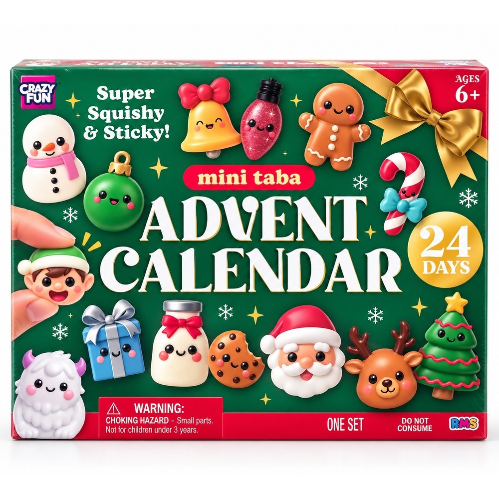 RMS Crazy Fun Mini Taba Advent Calendar 24 Days Squishy Toy 2026 NEW Sealed